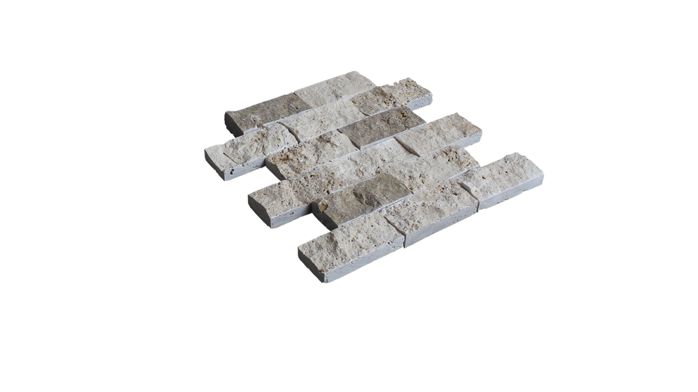 Double Mix Travertine Split Face Wall Stone