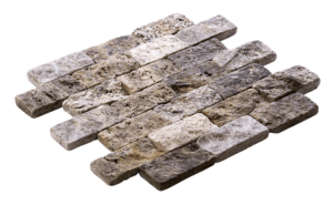 Silver Travertine Tumbled Split Face Wall Stone