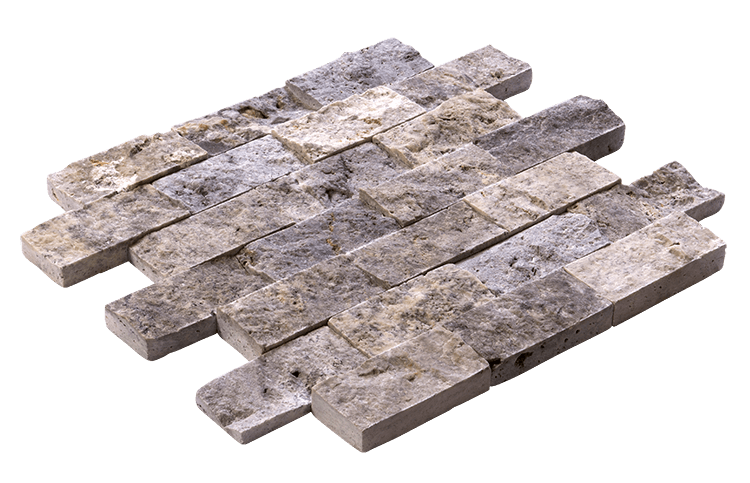 Silver Travertine Split Face Wall Stone