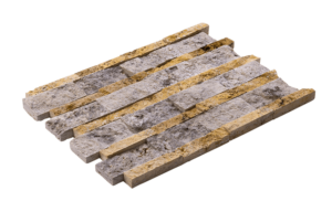 Silver Yellow Line Travertine Split Face Wall Stone