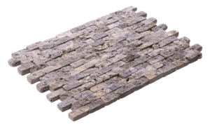 Silver Travertine Tumbled Split Face Wall Stone