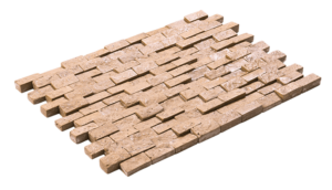 Noche Travertine Tumbled Split Face Wall Stone