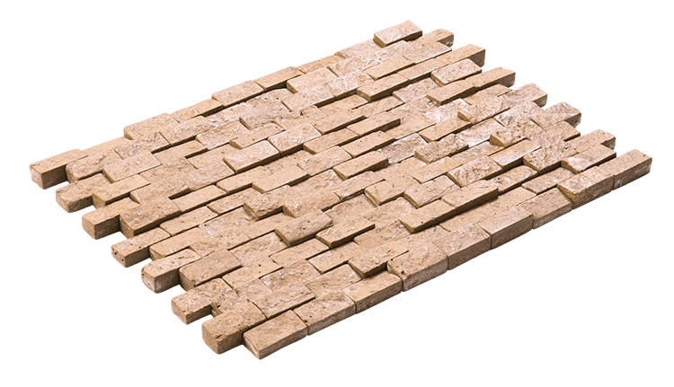 Noche Travertine Tumbled Split Face Wall Stone
