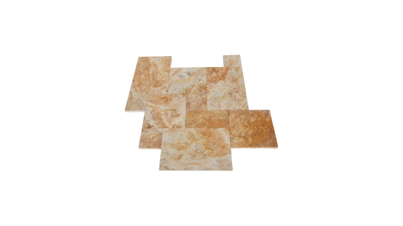 Gold Travertine in French Pattern