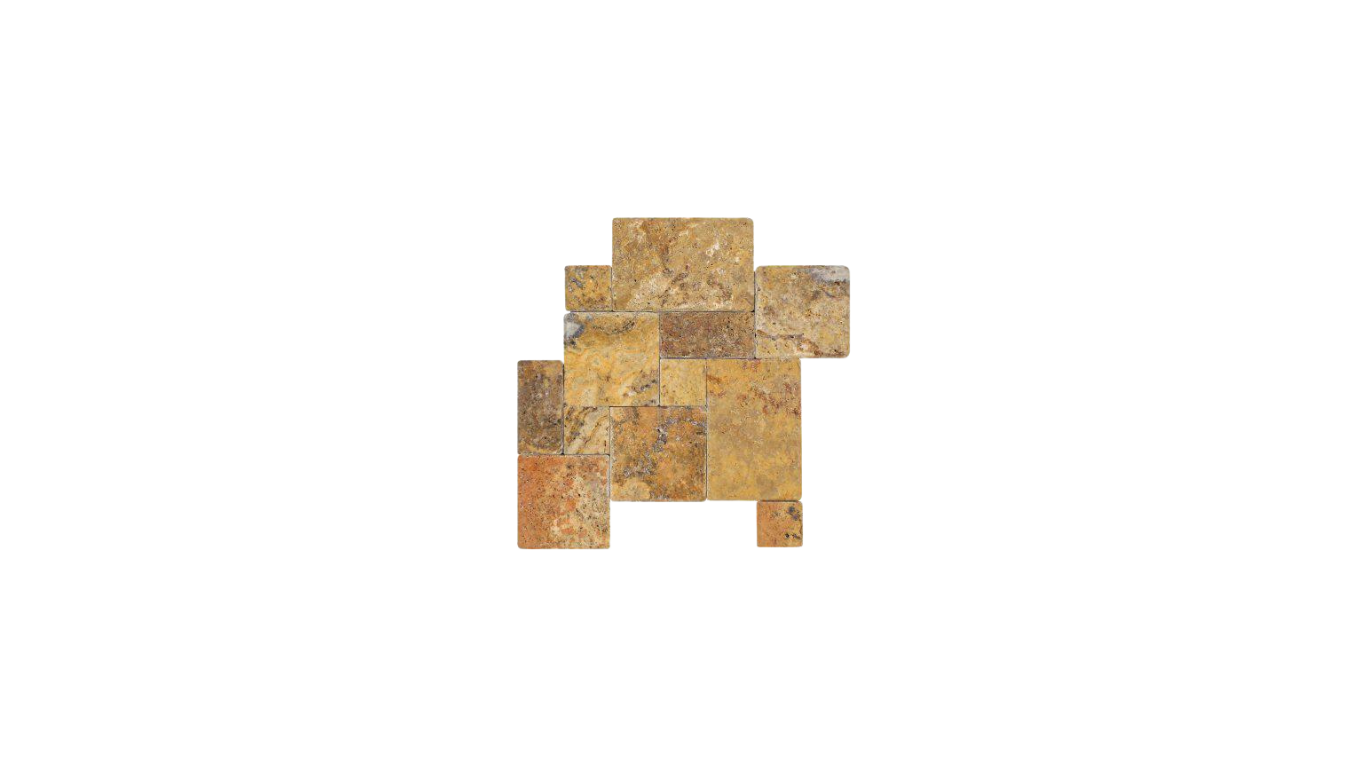 Scabos Travertine Pavers in French Pattern
