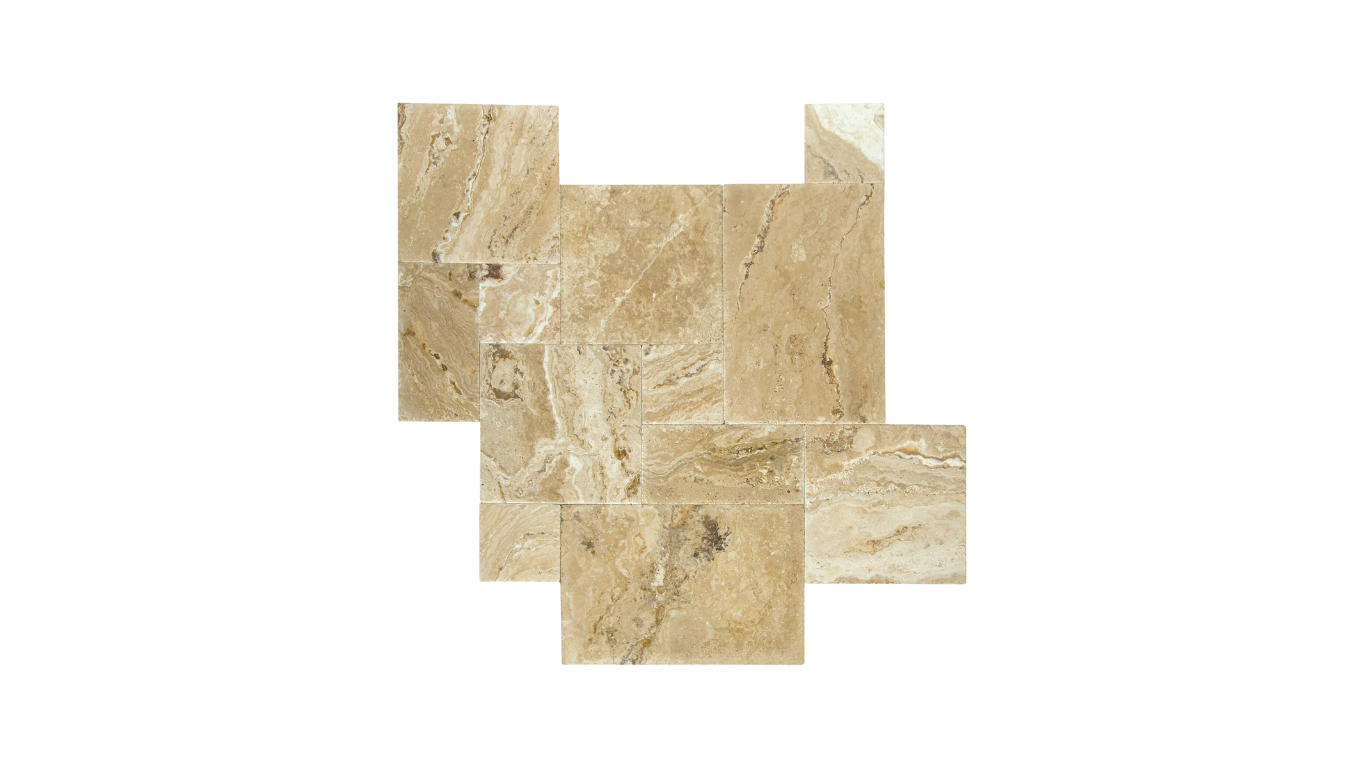 Leonardo Travertine Pavers in French Pattern